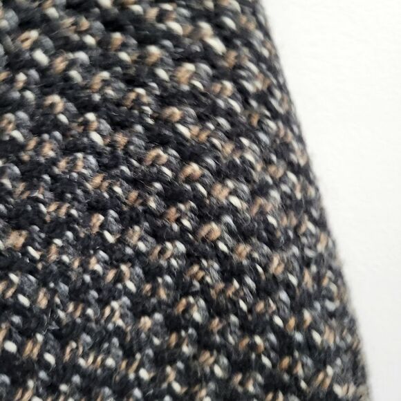 David Benjamin Vintage 80s Wool and Leather Double Breasted Tweed Coat Size 14 - Picture 5 of 10